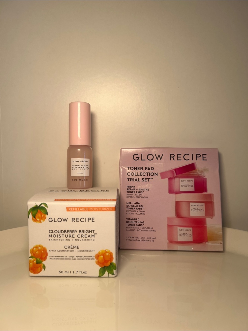 Glow Recipe Cloudberry Bright Moisture Cream & Toner Pad Trial & Dew Drops